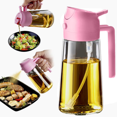 2-in-1 Oil Spray Bottle for Cooking, BBQ & Kitchen Use