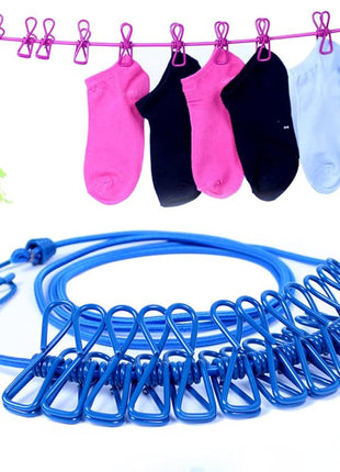 Non-Slip Laundry Drying Rope With 12Clips