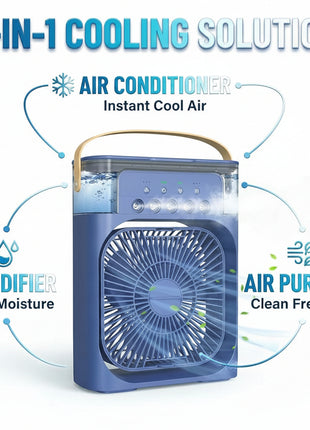 Portable USB Mini Fan 3-in-1 Cooler with Humidifier
