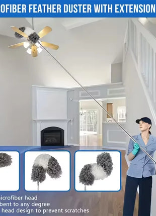Extendable Microfiber Duster for Ceiling & Fan Cleaning