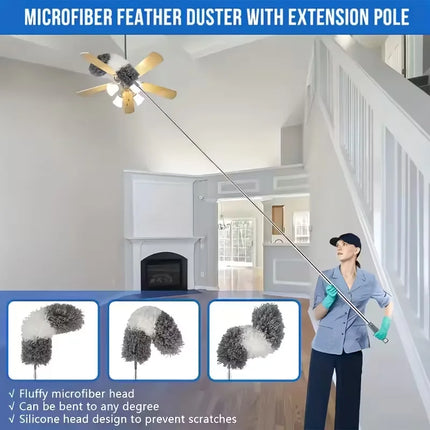 Extendable Microfiber Duster for Cleaning