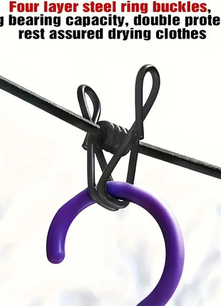 Non-Slip Laundry Drying Rope With 12Clips