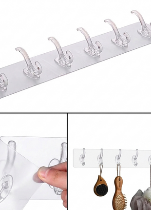 6 Row Multipurpose Hooks Nail-free Wall Hook
