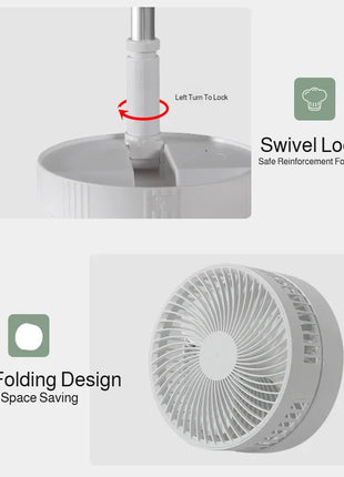Foldable USB Rechargeable Cooling Fan with Timer