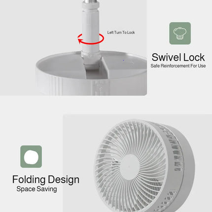 Foldable USB Rechargeable Cooling Fan with Timer
