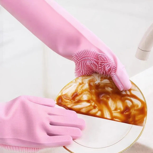 Silicone Rubber Dish Washing Gloves For Household