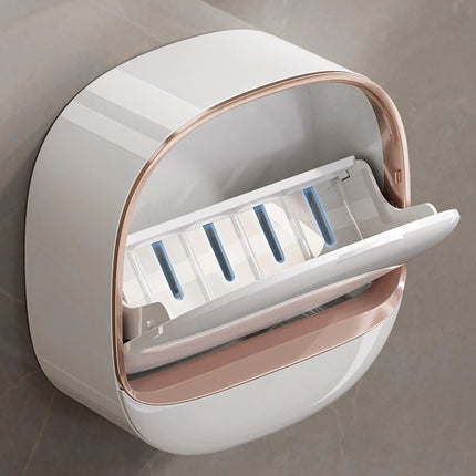 Wall-Mounted Soap Holder with Lid | No Drill | Fast Drain