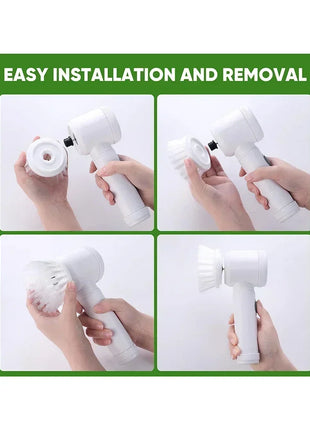 Rechargeable Kitchen Brush with 5 Heads