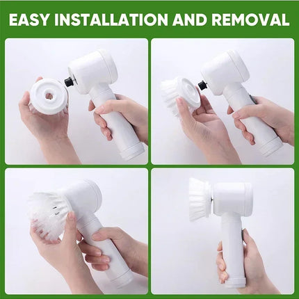 Electric Scrubber Brush with 5 Brush Heads
