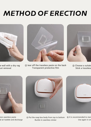 Wall-Mounted  Drain Soap Holder for Bathroom & Kitchen