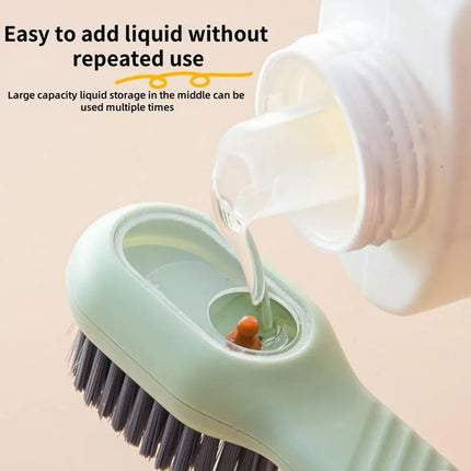 Press Style Shoe Cleaner Brush with Soap Dispenser
