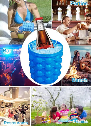 Portable Silicone Ice Cube Maker Bucket