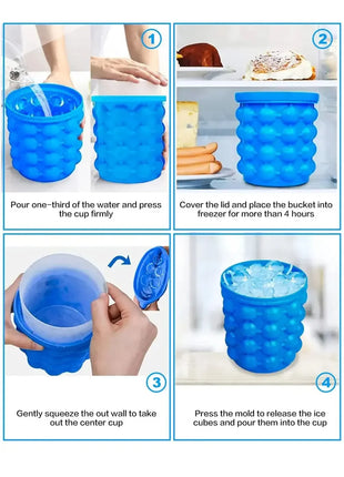 Portable Silicone Ice Cube Maker Bucket