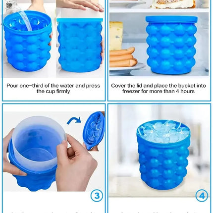 Portable Silicone Ice Cube Maker Bucket