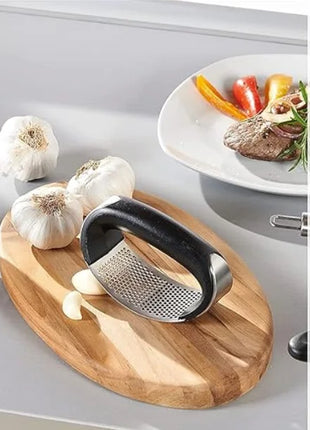 Easy-Press Stainless Steel Garlic Crusher
