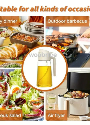2-in-1 Oil Spray Bottle for Cooking, BBQ & Kitchen Use