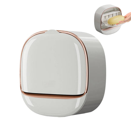 Wall-Mounted Soap Holder with Lid | No Drill | Fast Drain