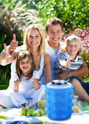 Portable Silicone Ice Cube Maker Bucket