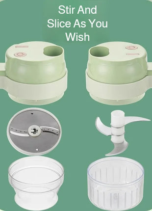 4-in-1 Electric Vegetable Cutter &  Meat Grinder for Kitchen
