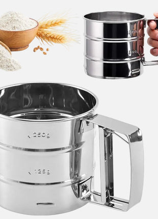 Stainless Steel Semi-Automatic Flour & Coffee Sieve Cup