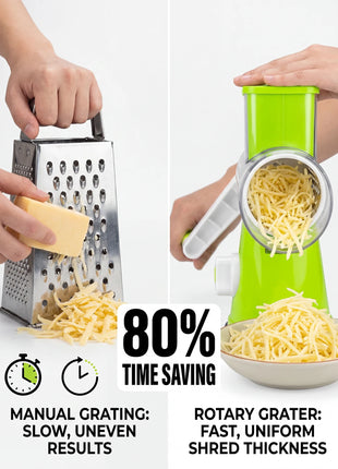 Rotary Grater & Vegetable Slicer with  Multi-Blade Drums