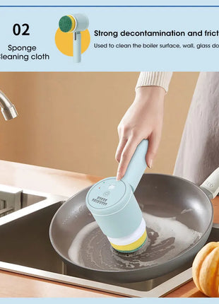 Rechargeable Kitchen Brush with 5 Heads