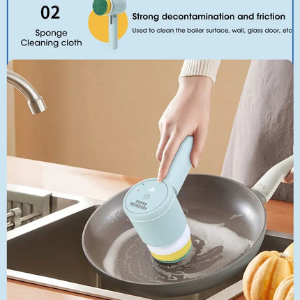 Electric Scrubber Brush with 5 Brush Heads