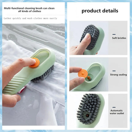 Press Style Shoe Cleaner Brush with Soap Dispenser
