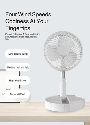 Foldable USB Rechargeable Cooling Fan with Timer