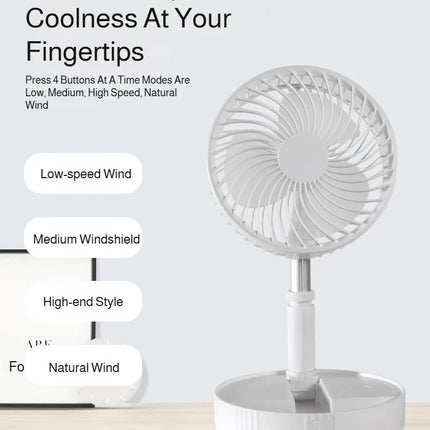 Foldable USB Rechargeable Cooling Fan with Timer