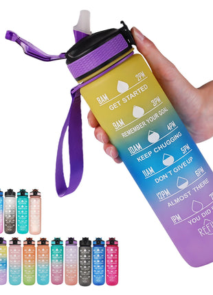 Sports Water Bottle With Leak Proof Flip Top Lid