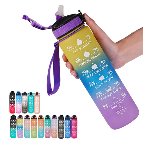 Sports Water Bottle With Leak Proof Flip Top Lid