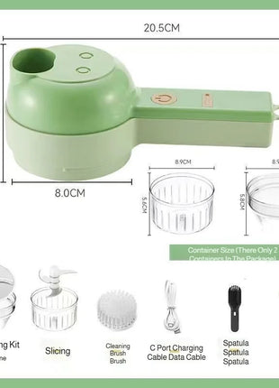 4-in-1 Electric Vegetable Cutter &  Meat Grinder for Kitchen
