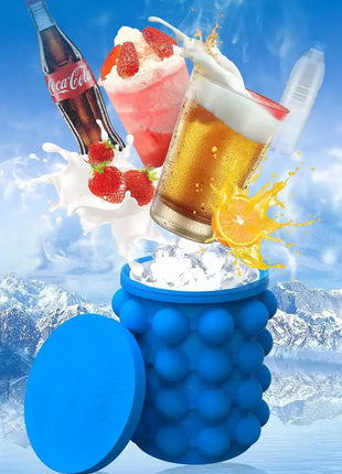 Portable Silicone Ice Cube Maker Bucket