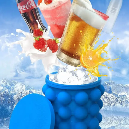 Portable Silicone Ice Cube Maker Bucket
