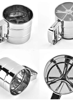 Stainless Steel Semi-Automatic Flour & Coffee Sieve Cup