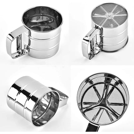 Flour Filter Stainless Steel - With Handle & Smooth Filter