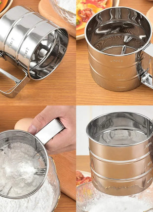 Stainless Steel Semi-Automatic Flour & Coffee Sieve Cup