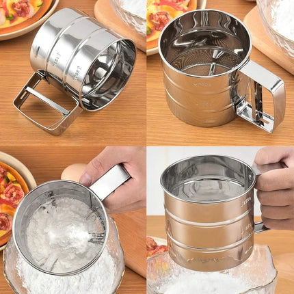 Flour Filter Stainless Steel - With Handle & Smooth Filter