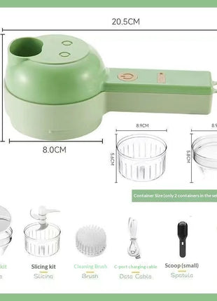 4-in-1 Electric Vegetable Cutter &  Meat Grinder for Kitchen