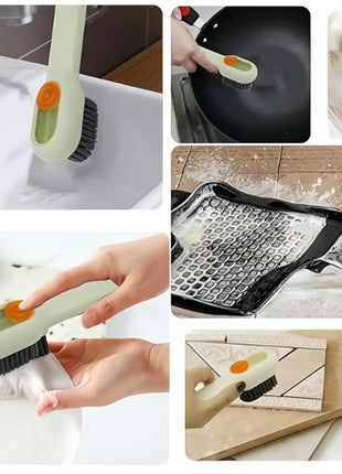 Press Style Shoe Cleaner Brush with Soap Dispenser