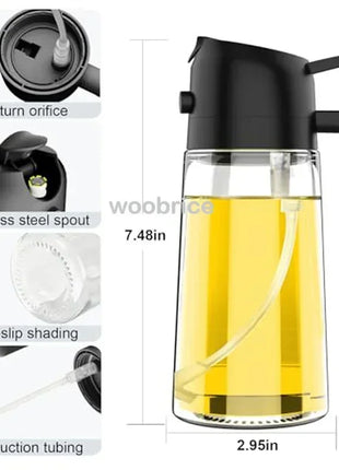 2-in-1 Oil Spray Bottle for Cooking, BBQ & Kitchen Use