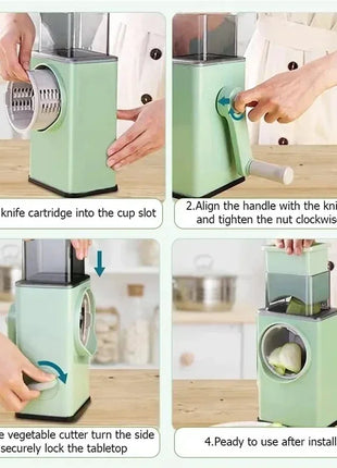 Vegetable Chopper 3-in-1 Drum Slicer & Shredder