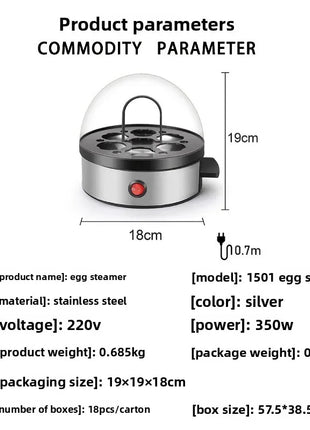 350W Electric Egg Boiler – 6 Eggs Capacity