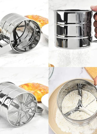 Stainless Steel Semi-Automatic Flour & Coffee Sieve Cup