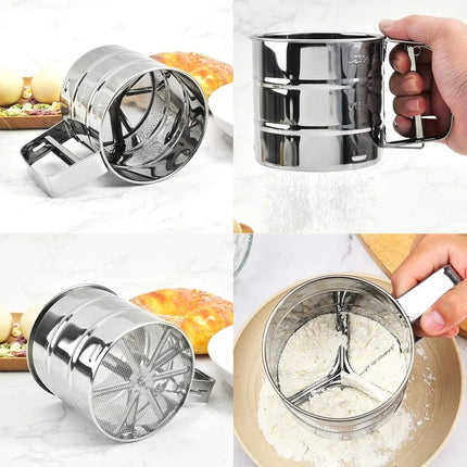 Flour Filter Stainless Steel - With Handle & Smooth Filter