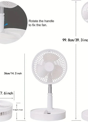 Foldable USB Rechargeable Cooling Fan with Timer
