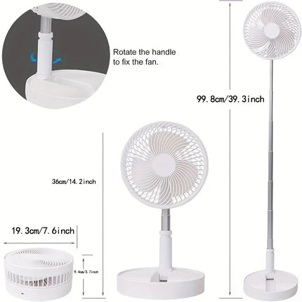 Foldable USB Rechargeable Cooling Fan with Timer
