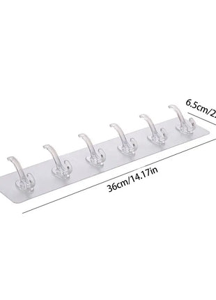6 Row Multipurpose Hooks Nail-free Wall Hook