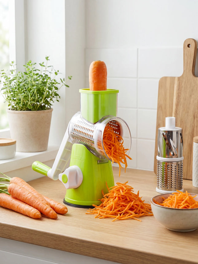 Rotary Grater & Vegetable Slicer with  Multi-Blade Drums